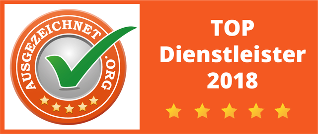 Top Dienstleister Siegel von AUSGEZEICHNET.ORG